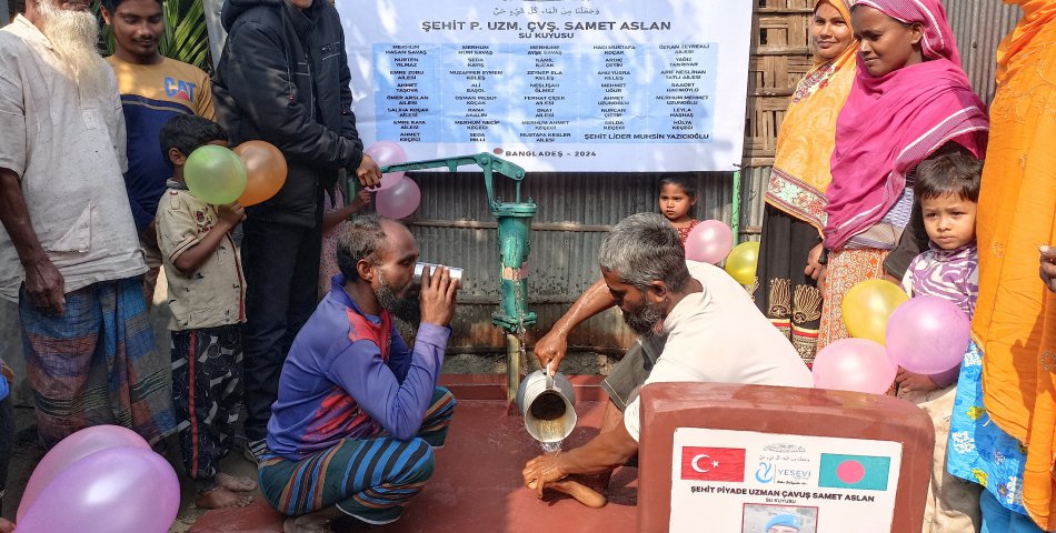 Şehit Aslan adına Bangladeş'te su kuyusu açıldı