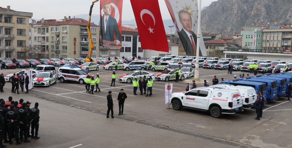 Amasya’da güvenlik güçlerine araç takviyesi