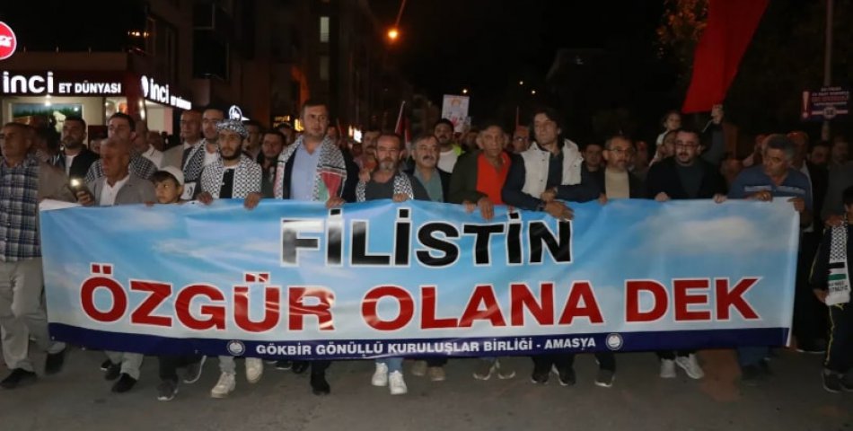 Amasya Gazze için yürüdü