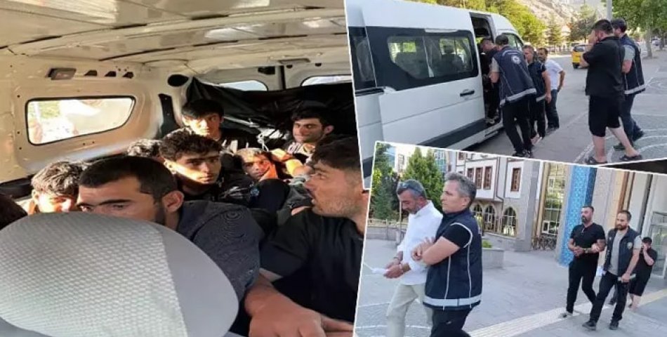 Amasya'da 15 kaçak göçmen yakalandı: 3 kişi tutuklandı