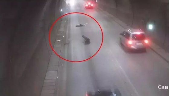 Ferhat tünelindeki motosiklet kazası kamerada